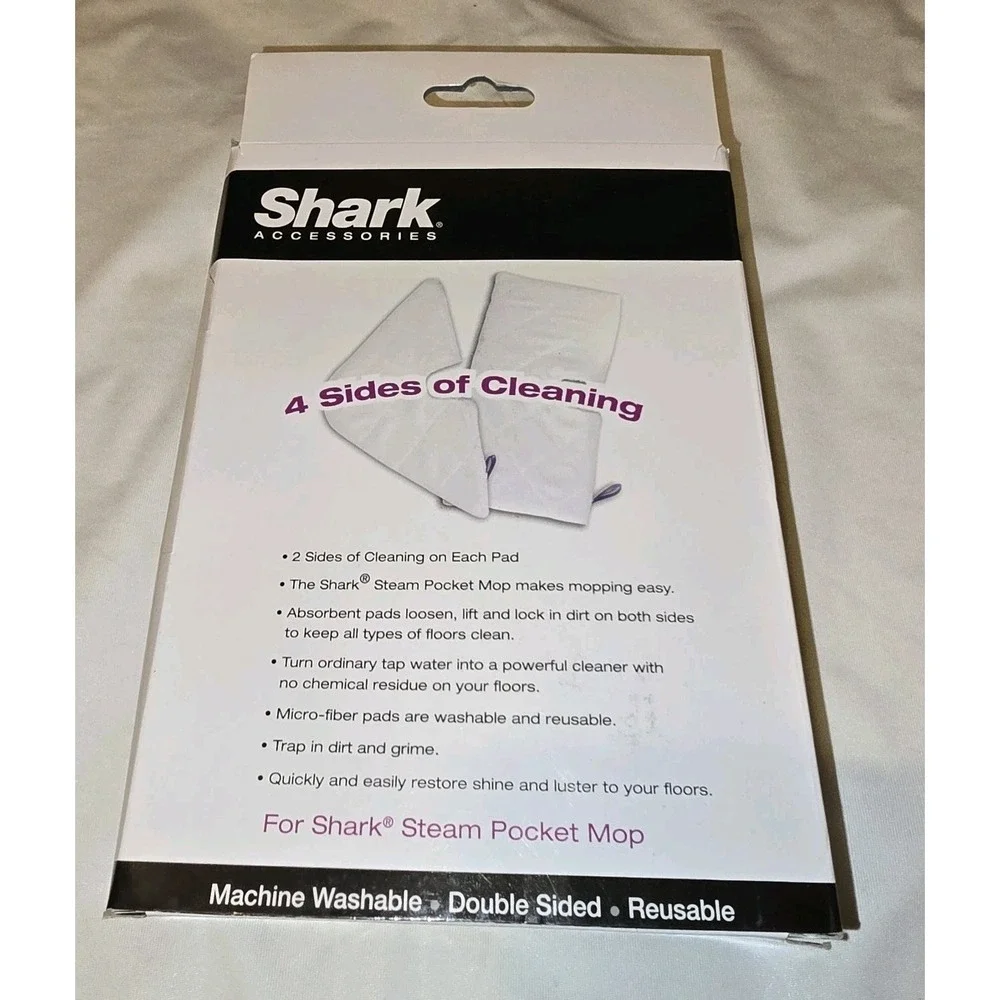 2 Shark ~Steam Pocket Mop~ All-Purpose Cleaning Pads (1 Rectangle & 1 Triangle)